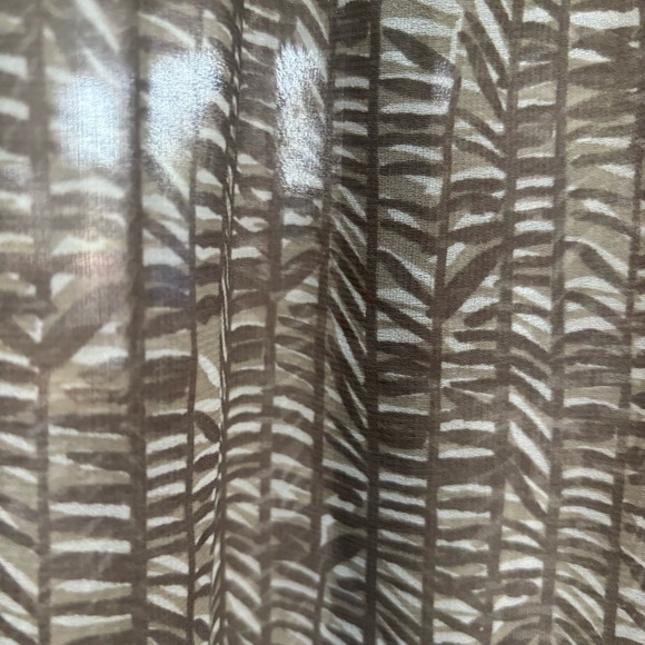 Banana Republic Sheer Chiffon Blouse Brown/Wht Abstract Print Women’s M - Picture 5 of 6